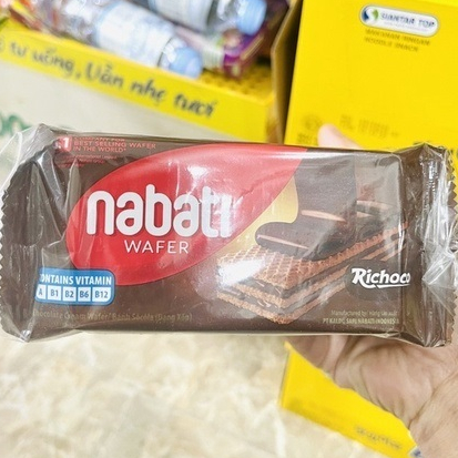 Bịch 10 gói bánh xốp Nabati vị socola, phô mai giòn thơm