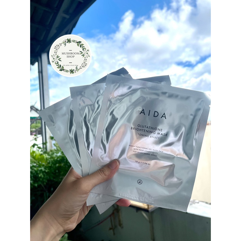 Mặt Nạ Siêu Truyền Trắng Aida Glutathione Brightening Mask Làm Trắng Căng Bóng Mờ Nám