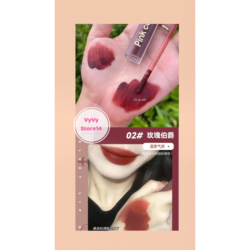 Son kem lì Pink Coco dưỡng ẩm lâu siêu mềm mịn lâu trôi