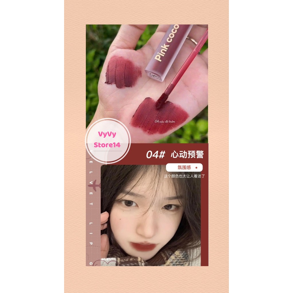 Son kem lì Pink Coco dưỡng ẩm lâu siêu mềm mịn lâu trôi