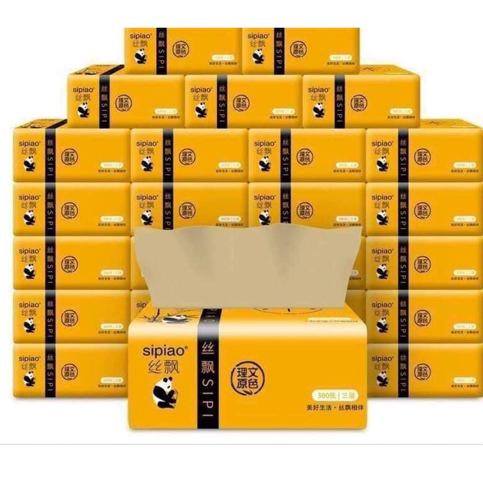 Thùng 30 gói _ Giấy ăn gấu trúc SIPIAO siêu dai