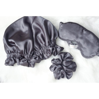 (Combo) SET 3 MÓN MŨ TRÙM, SCRUNCHIES, BỊT MẮT