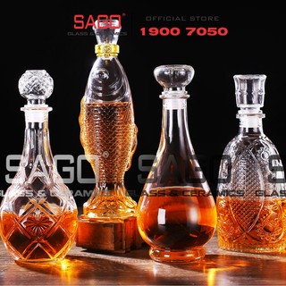 [ Rẽ Vô Địch ] Bình Thủy Tinh Nắp Có Khuyên Vàng 500ml | 750ml , Tùy Chọn Dung Tích và Kiểu Dáng