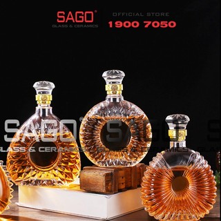 [ Rẽ Vô Địch ] Bình Thủy Tinh Nắp Có Khuyên Vàng 500ml | 750ml , Tùy Chọn Dung Tích và Kiểu Dáng