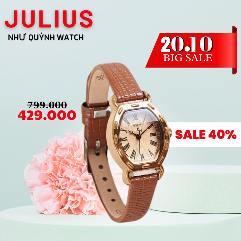 Đồng Hồ Nữ Julius Hàn Quốc Dây Da JA-544E JU1131 (Nâu cafe)