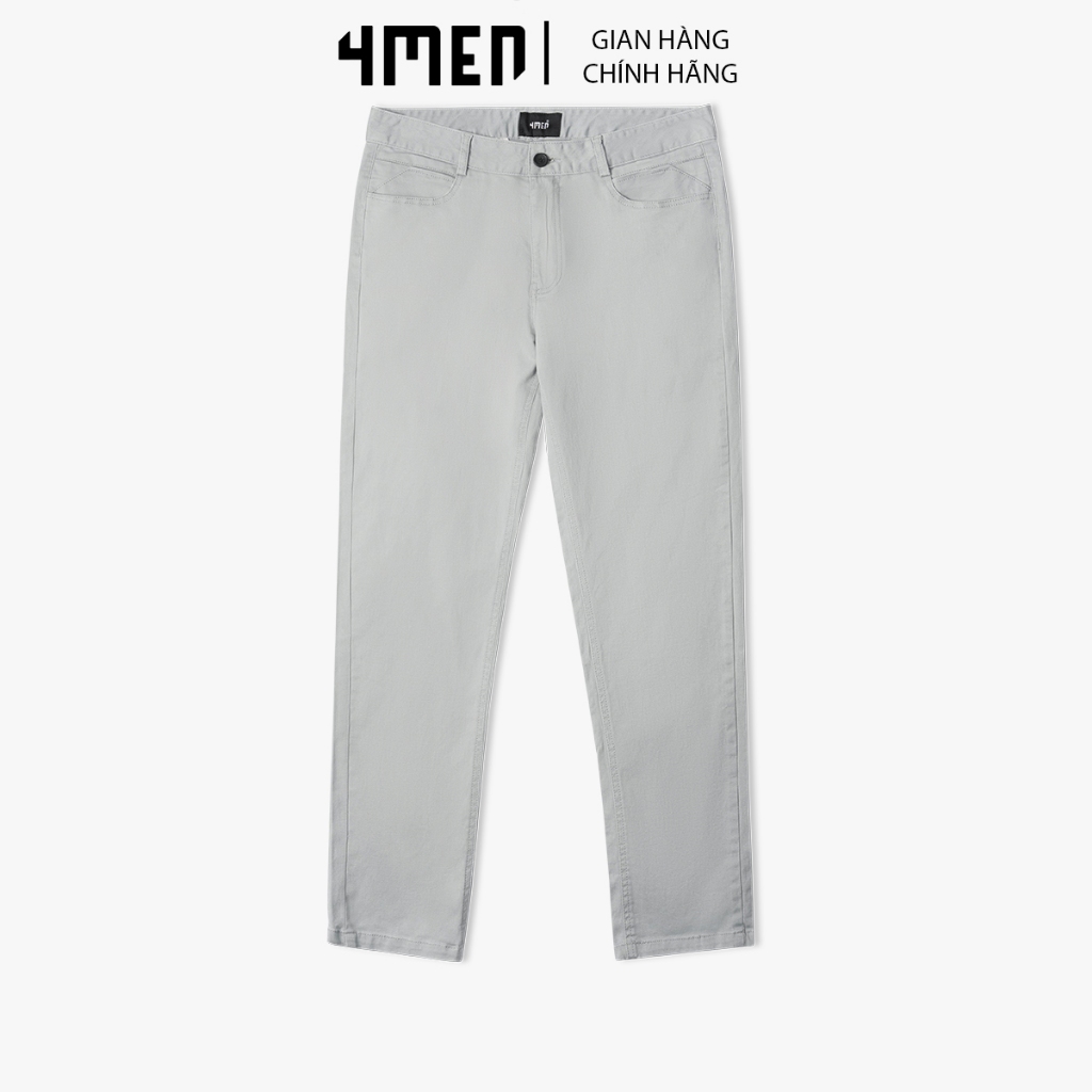 Quần kaki nam trơn 4MEN QK020, túi kiểu, form slimfit tôn dáng, vải kaki mềm mại, co giãn tốt, trẻ trung, thanh lịch