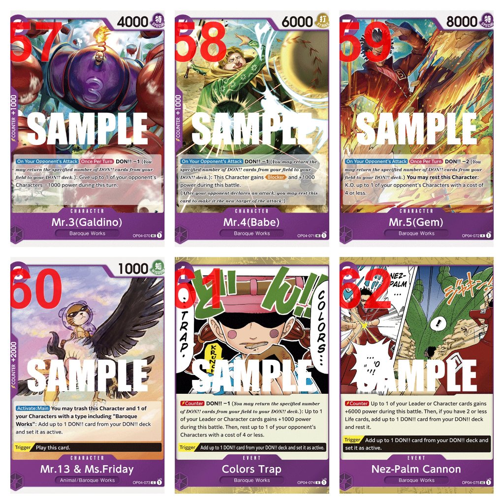 🌟CHÍNH HÃNG🌟 Bài Lẻ One Piece TCG Tiếng Anh Team Tím Xanh Dương OP-04 OP04 Kingdoms of Intrigue