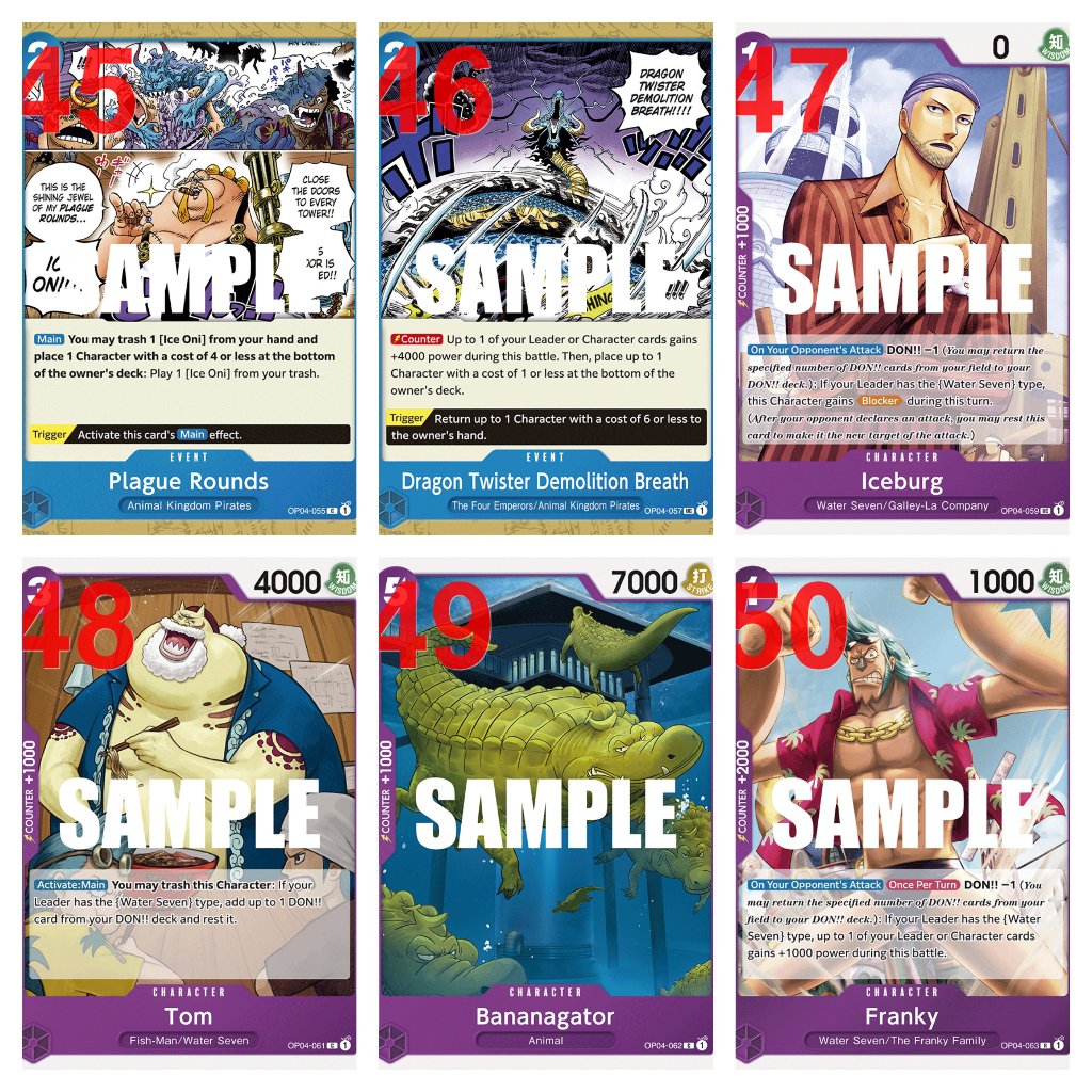 🌟CHÍNH HÃNG🌟 Bài Lẻ One Piece TCG Tiếng Anh Team Tím Xanh Dương OP-04 OP04 Kingdoms of Intrigue