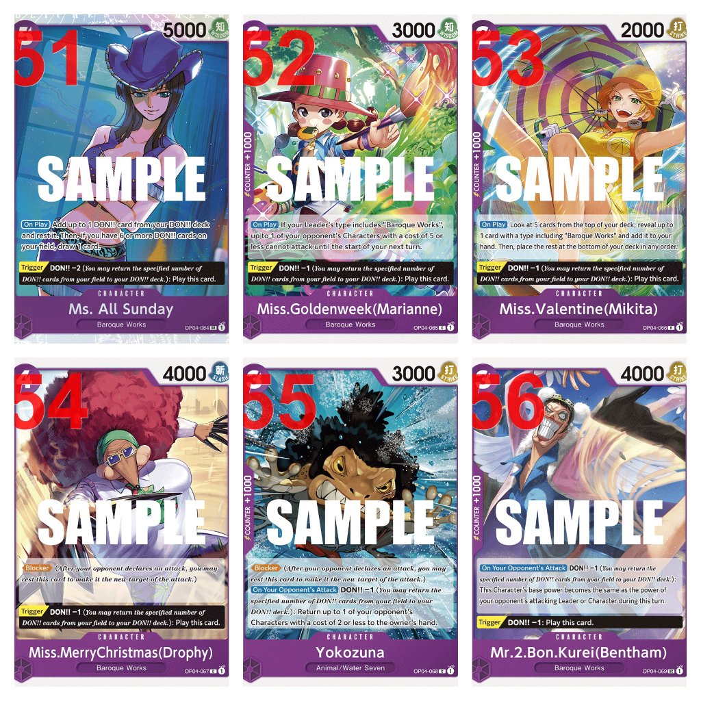 🌟CHÍNH HÃNG🌟 Bài Lẻ One Piece TCG Tiếng Anh Team Tím Xanh Dương OP-04 OP04 Kingdoms of Intrigue