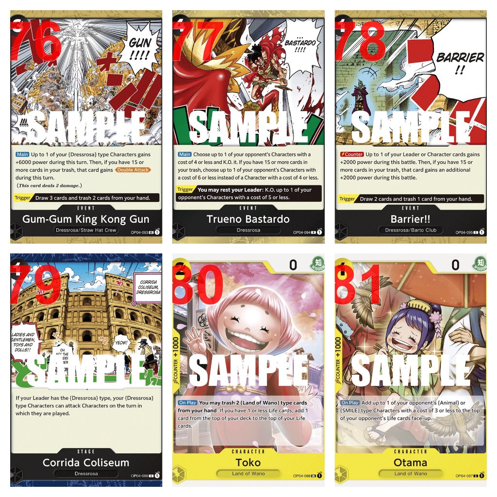 🌟CHÍNH HÃNG🌟 Bài Lẻ One Piece TCG Tiếng Anh Team Đen Vàng OP-04 OP04 Kingdoms of Intrigue