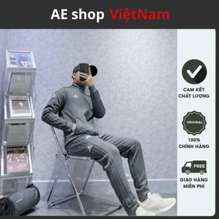 Bộ kéo khoá thu đông adidas AE951, Set quần áo dài tay thể thao túi rộng thoải mái đựng đồ full khoá