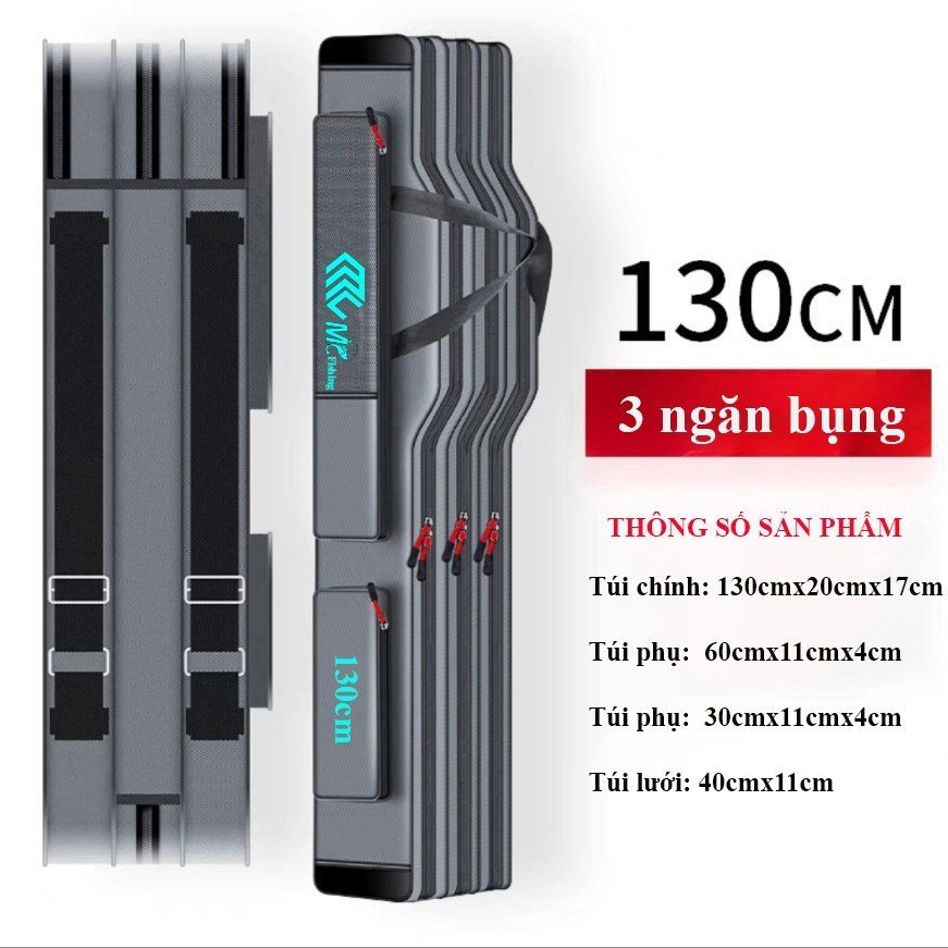 Túi đựng cần câu cá đài, máy lure 2,3 ngăn MC Fishing chống thấm nước cao cấp siêu bền giá rẻ
