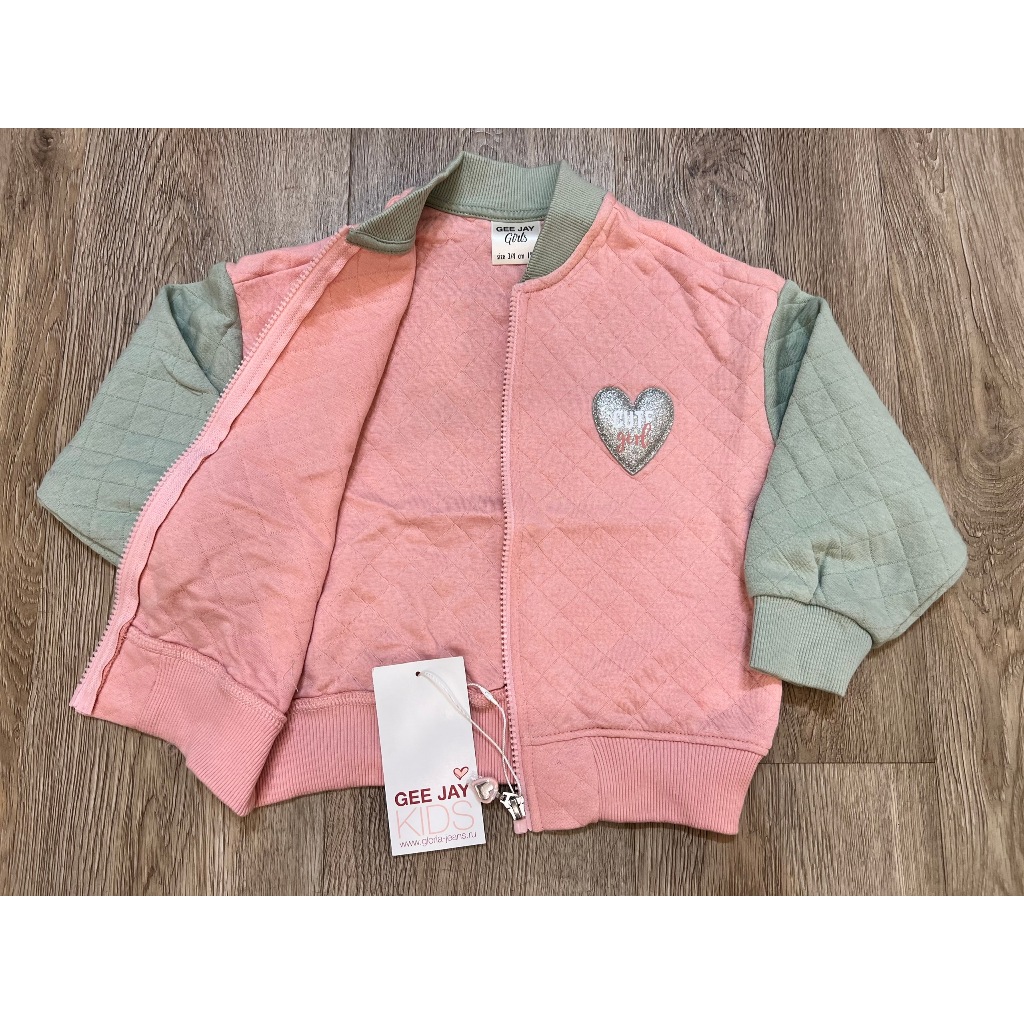 Áo khoác Jacket Bomber trái tim hãng GJ cho bé gái 3-8t
