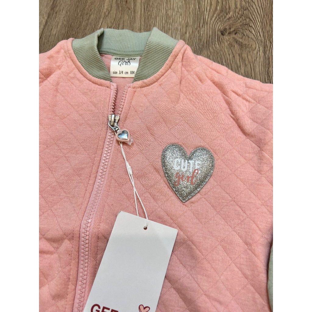 Áo khoác Jacket Bomber trái tim hãng GJ cho bé gái 3-8t