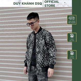 Áo khoác thu đông bomber jean lv nam nữ đẹp, chất vải bò nhập khẩu cao cấp thời trang duy khánh dsq98