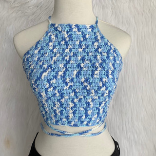 Áo Croptop len móc đi biển cực xinh