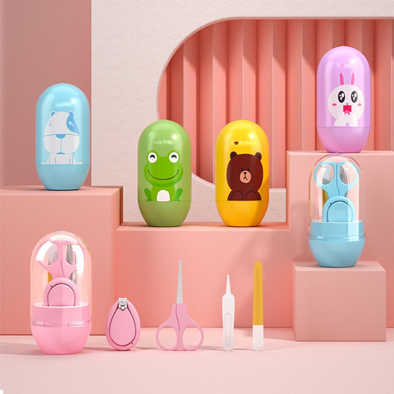 Bộ dụng cụ bấm móng tay hộp nhựa 4 chi tiết, cắt móng tay tiện dụng BQSHOP