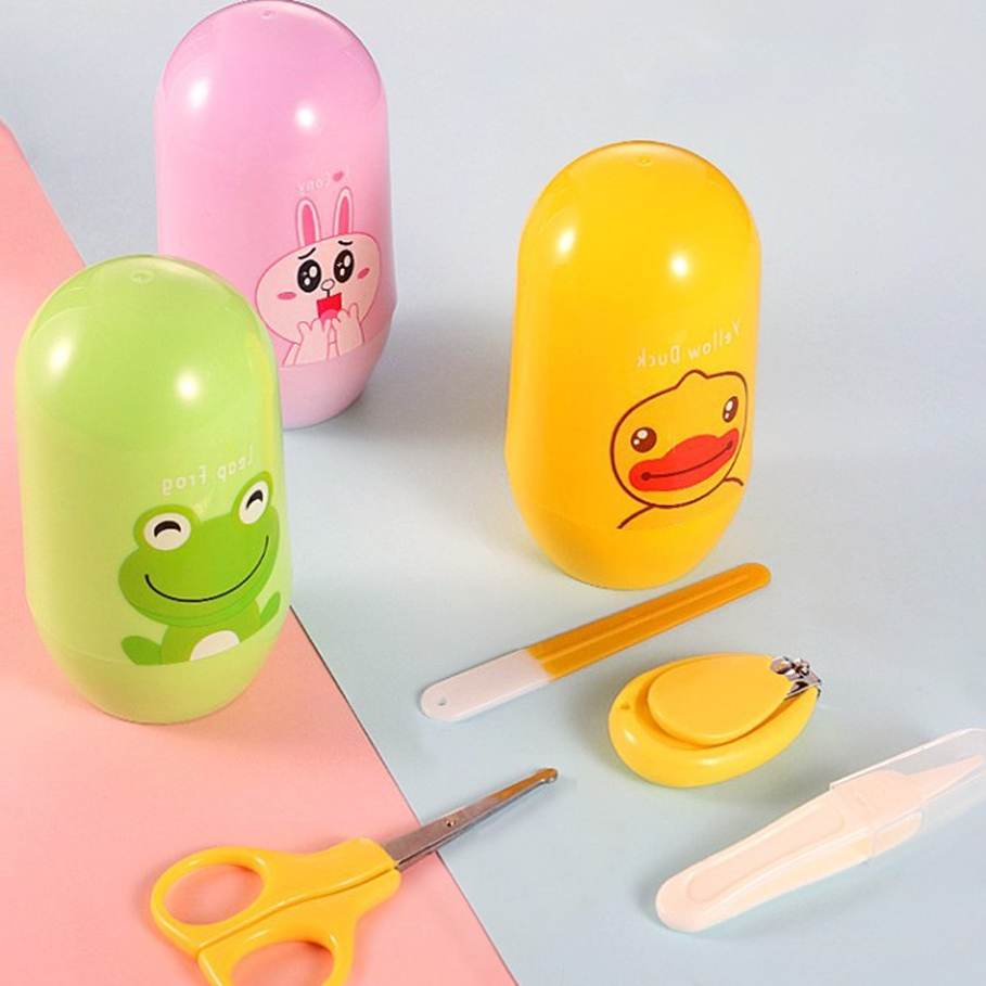 Bộ dụng cụ bấm móng tay hộp nhựa 4 chi tiết, cắt móng tay tiện dụng BQSHOP