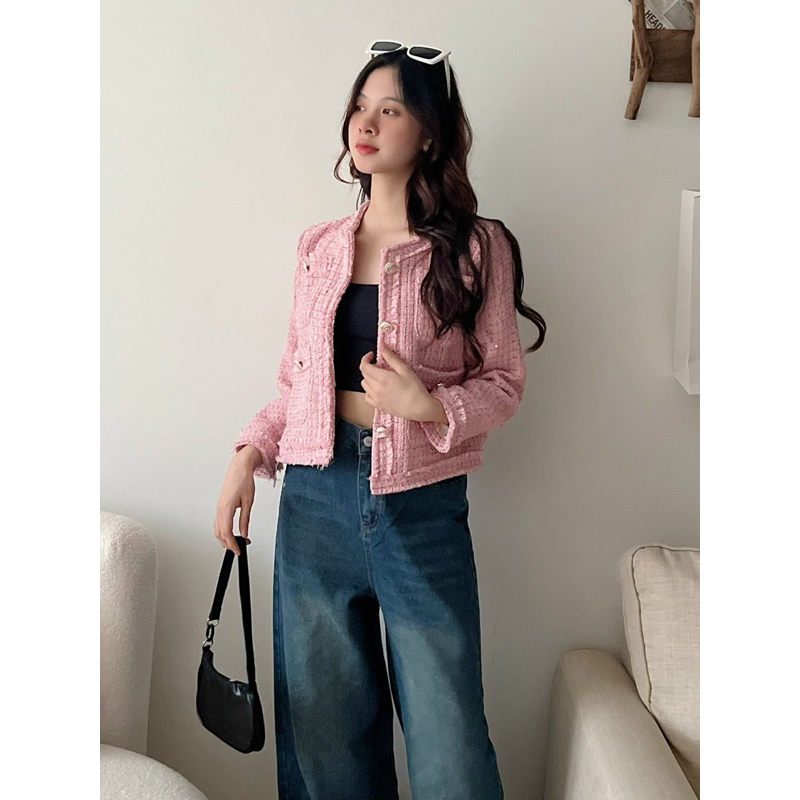 Áo dạ tweed thiết kế giá cực tốt! lên phom siu xinh