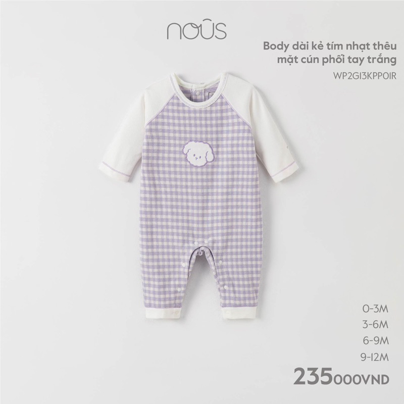 Bộ body NOUS dài tay mềm mại cho bé yêu mẫu mới - NOUS 2024 - NU Velours