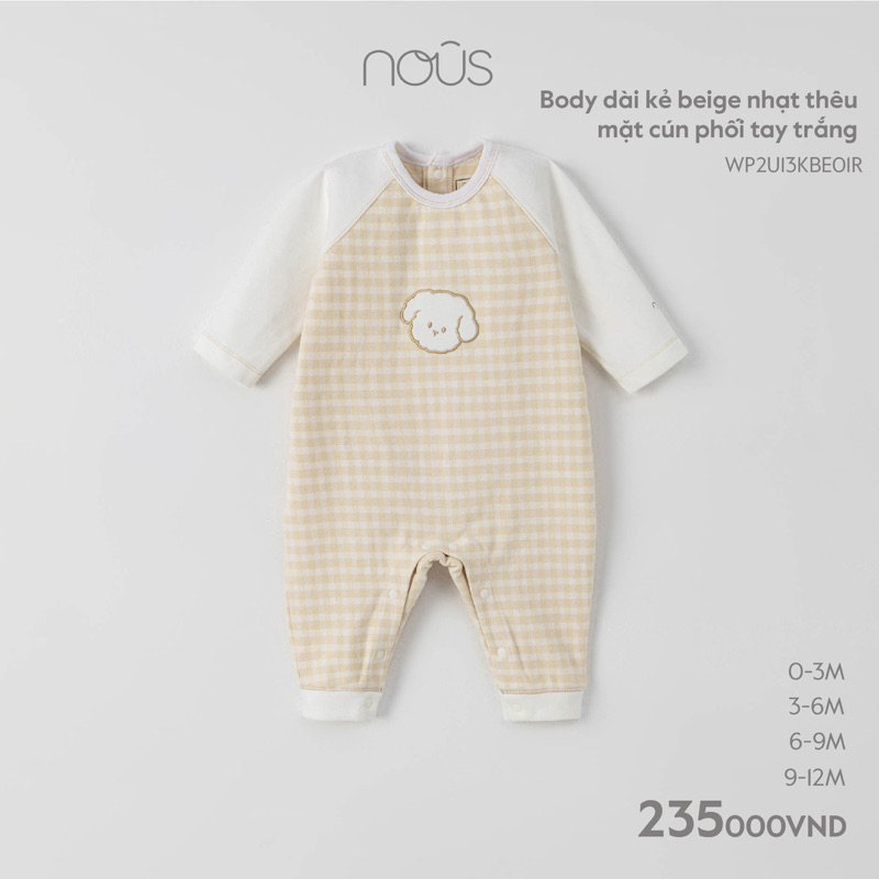 Bộ body NOUS dài tay mềm mại cho bé yêu mẫu mới - NOUS 2024 - NU Velours