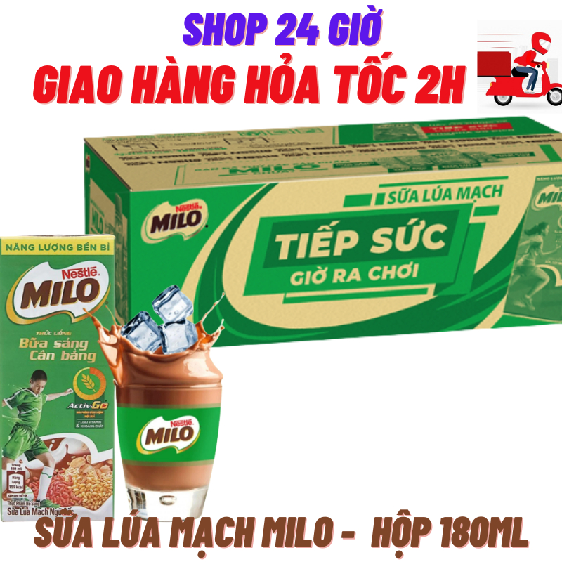 Sữa Milo Nước 1 thùng 48 Hộp 180 Ml