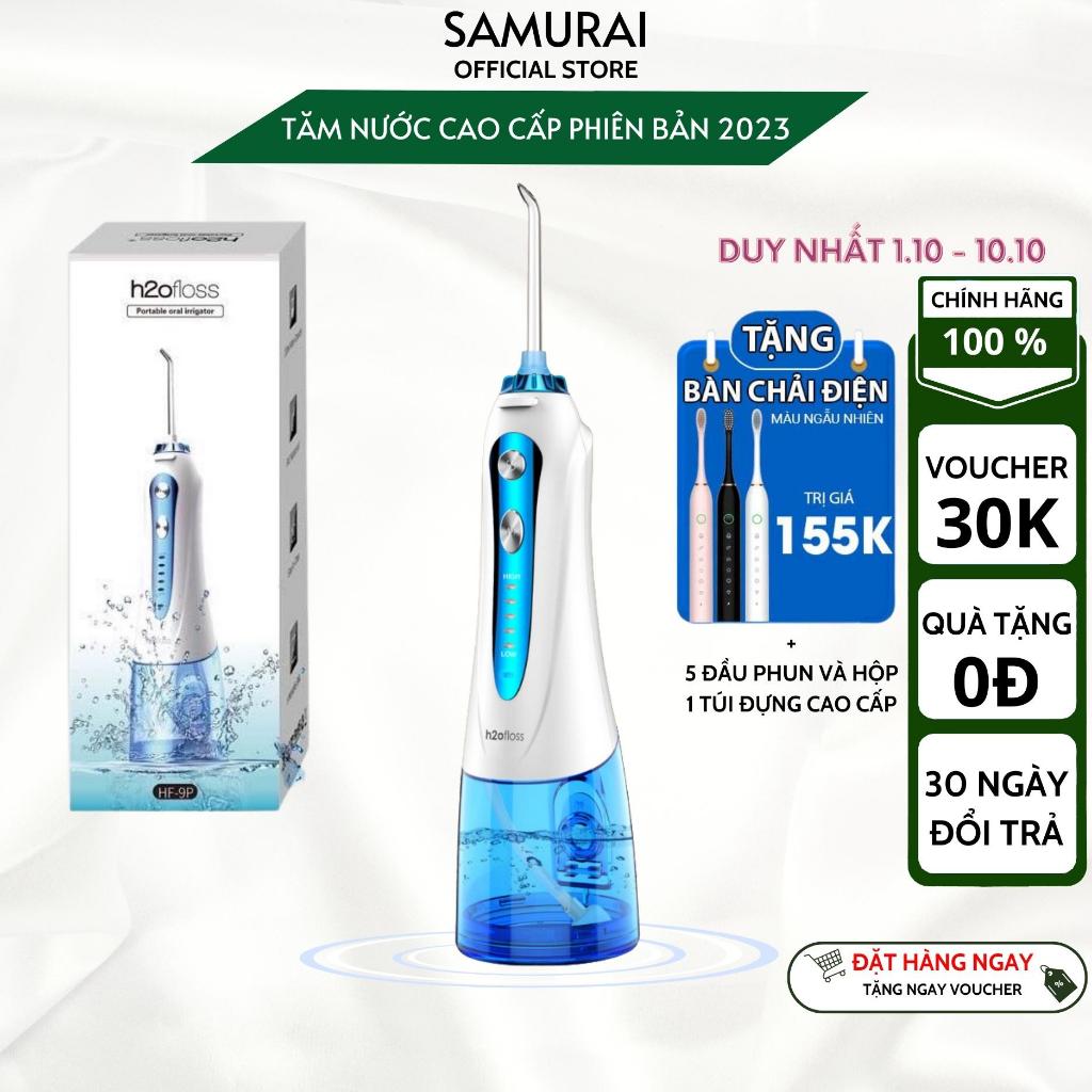 Máy Tăm Nước H2OFloss HF-9P Samurai Chống Thấm Nước, Tặng Túi Vải, 5 Đầu Phun, Bảo Hành 12 Tháng, 1 Đổi 1 30 Ngày