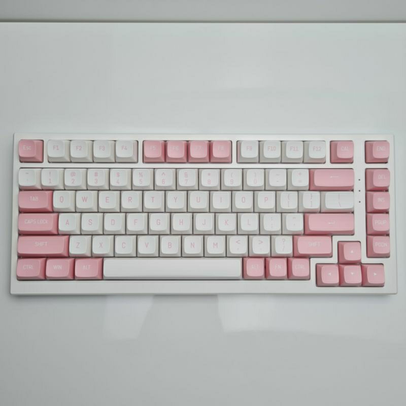 Keycap hồng trắng - keycap pbt double shot 149 Phím cao cấp bàn phím cơ CSA profile - Keycap double 