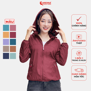 Áo gió nữ cardina , áo khoác ngoài 2 lớp chất gió trơn lót lưới cao cấp chống nước chống bụi