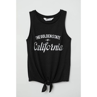 Áo thun sát nách cột vạt HM dáng lửng croptop