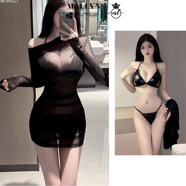 Váy ngủ đầm ngủ ren 3 chi tiết MALLYN siêu sexy ML8660
