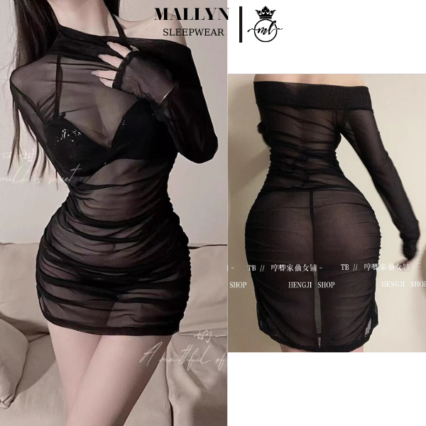 Váy ngủ đầm ngủ ren 3 chi tiết MALLYN siêu sexy ML8660