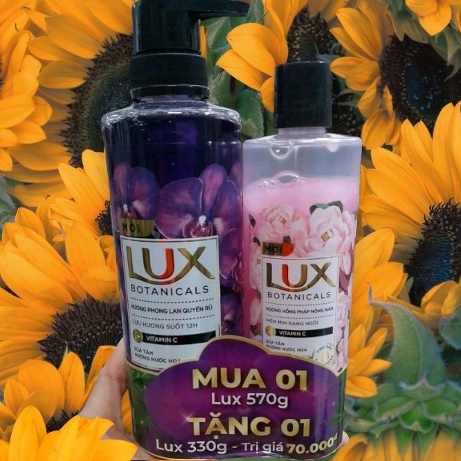 SỮA TẮM LUX TÍM BOTANICALS 530G TẶNG CHAI 330G HƯƠNG NƯỚC HOA PHONG LAN THƠM SUỐT 12 GIỜ