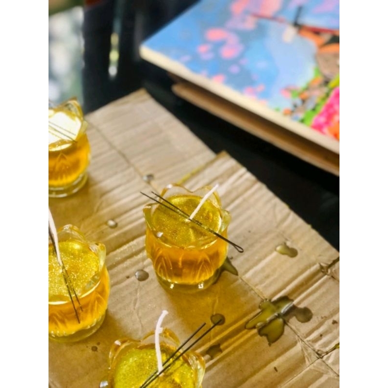 Nến Bơ Ly Tulip, Nến Bơ thơm. Chất lượng cao. Hộp 6 ly. Handmade