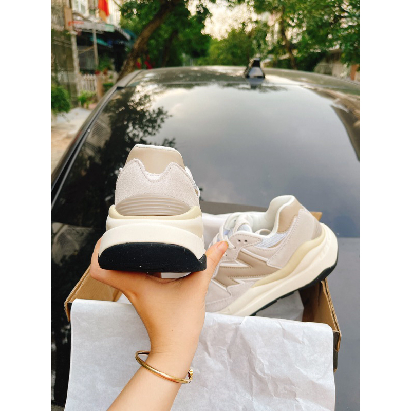 GIÀY NB 5740 KEM NÂU, NB 57/40 NÂU MẪU MỚI NAM NỮ ẢNH THẬT+FULLBOX+FREESHIP