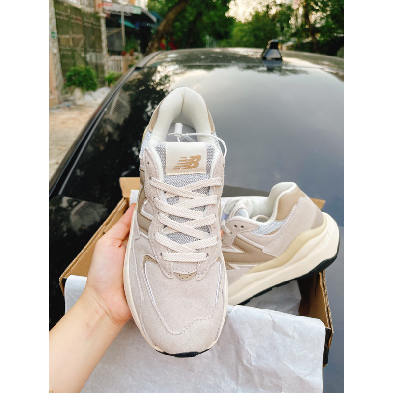 GIÀY NB 5740 KEM NÂU, NB 57/40 NÂU MẪU MỚI NAM NỮ ẢNH THẬT+FULLBOX+FREESHIP