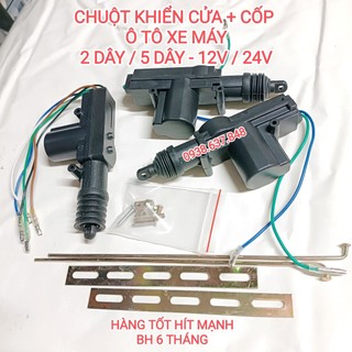 (12V/ 24V - Hàng tốt) Chuột khiển cửa ô tô / Chuột điện ô tô 12V / 24V - 2 dây / 5 dây