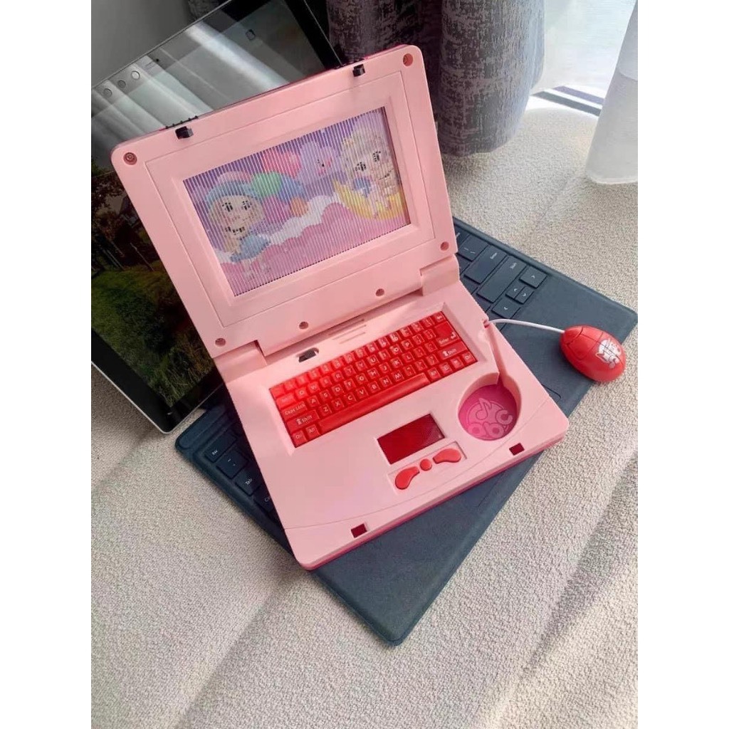 Laptop đồ chơi cho bé, máy tính phát nhạc, chạy hình ảnh cho bé tập làm quen