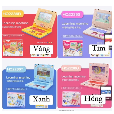 Laptop đồ chơi cho bé, máy tính phát nhạc, chạy hình ảnh cho bé tập làm quen