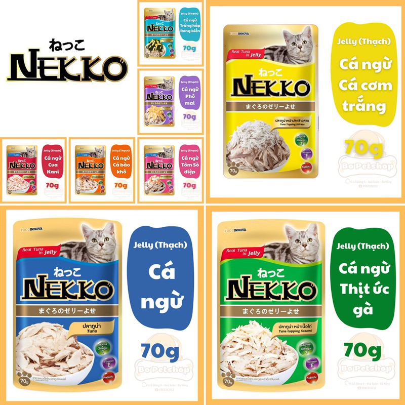 Pate cho mèo Nekko, pate Nekko cho mèo gói 70g, Nội địa Thái Lan - Bơ Petshop