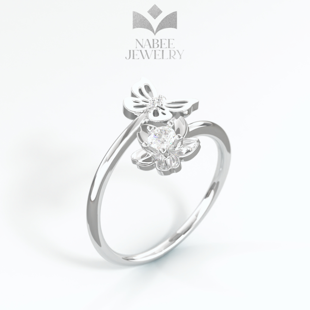 Nhẫn bạc nữ freesize Nabee Jewelry , phụ kiện trang sức kiểu bướm đẹp xinh xắn - Muse Ring