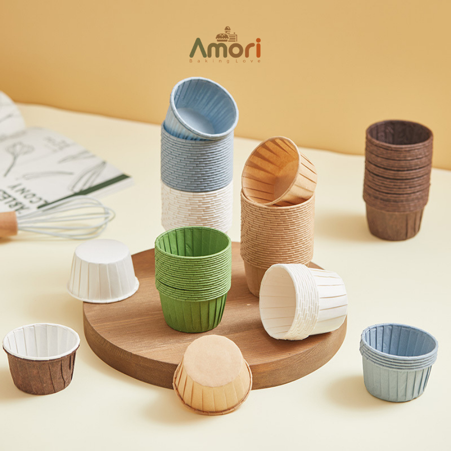 Set 50 Khuôn Giấy Làm Bánh Cupcake, Muffin Tiện Dụng KB07