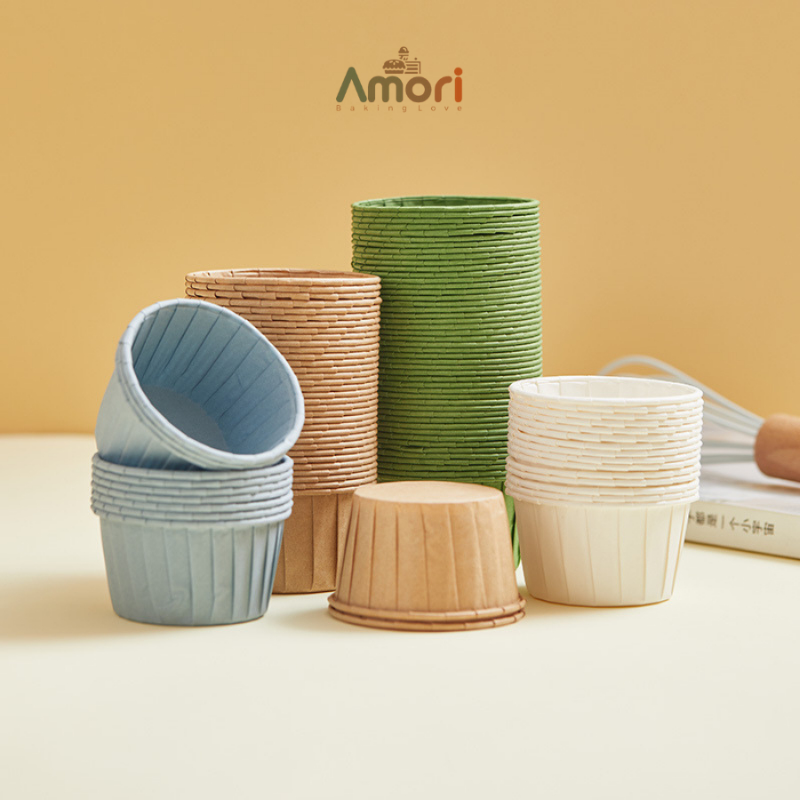 Set 50 Khuôn Giấy Làm Bánh Cupcake, Muffin Tiện Dụng KB07