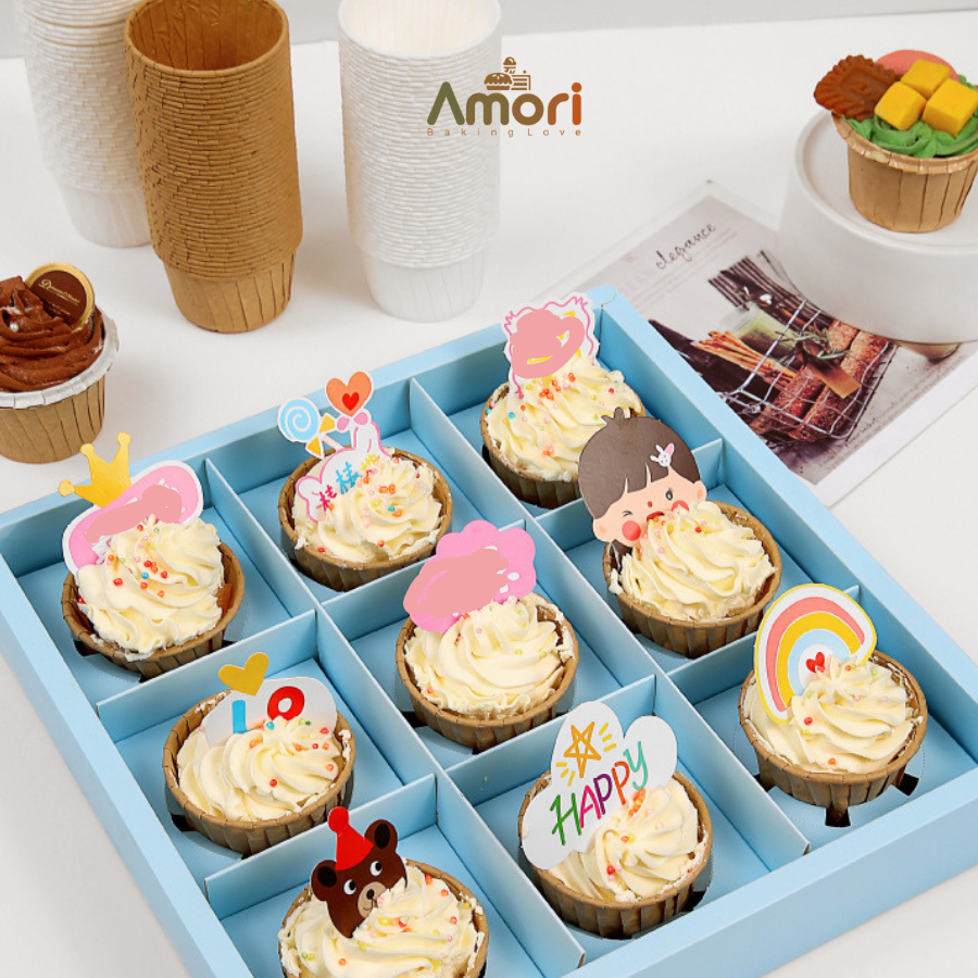 Set 50 Khuôn Giấy Làm Bánh Cupcake, Muffin Tiện Dụng KB07