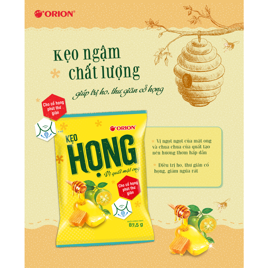 Orion kẹo ngậm họng gói 87,5g
