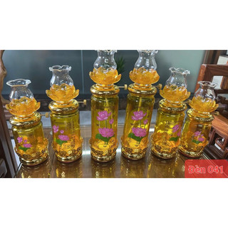Đèn dầu hoa sen cực sang trọng màu vàng đủ size
