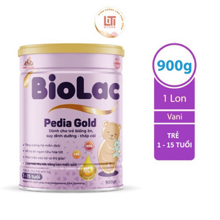 Sữa bột cho Trẻ biến ăn, suy dinh dưỡng, thấp còi Biolac Pedia Gold 900gr