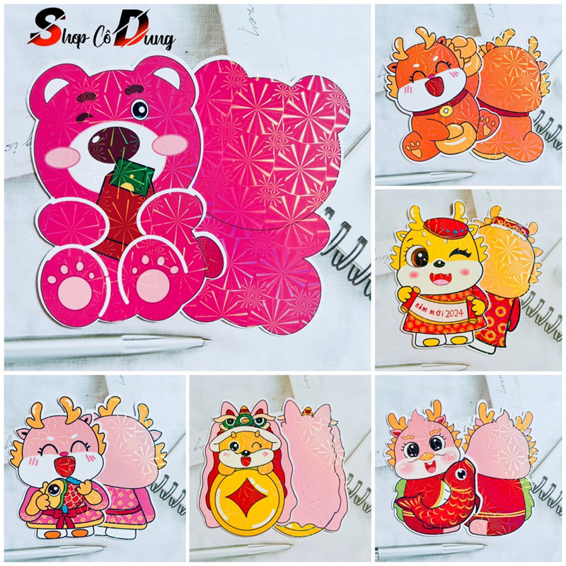 1 BAO LÌ XÌ CHIBI ngộ nghĩnh đủ mẫu GIẤY BÓNG & LỤA DÀY, bao lì xì 2024