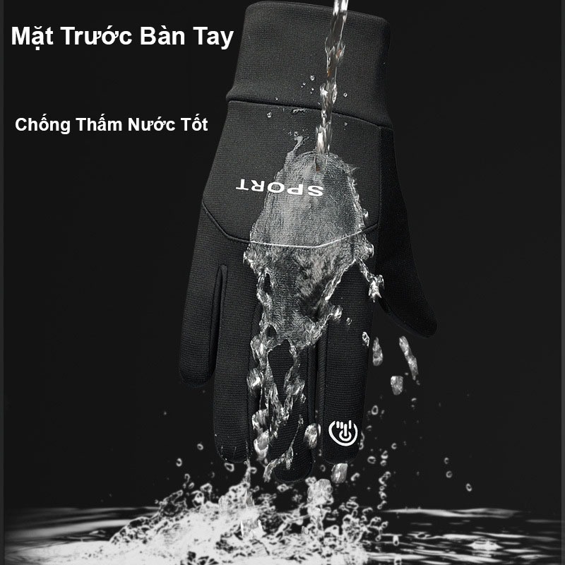 Găng tay mùa đông, găng tay xe máy giữ ấm giữ nhiệt cao cấp,bao tay nam vải thể thao thời trang lái xe đi phượt