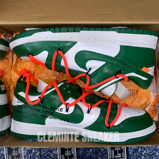 Giày sb dunk x off-white pine green